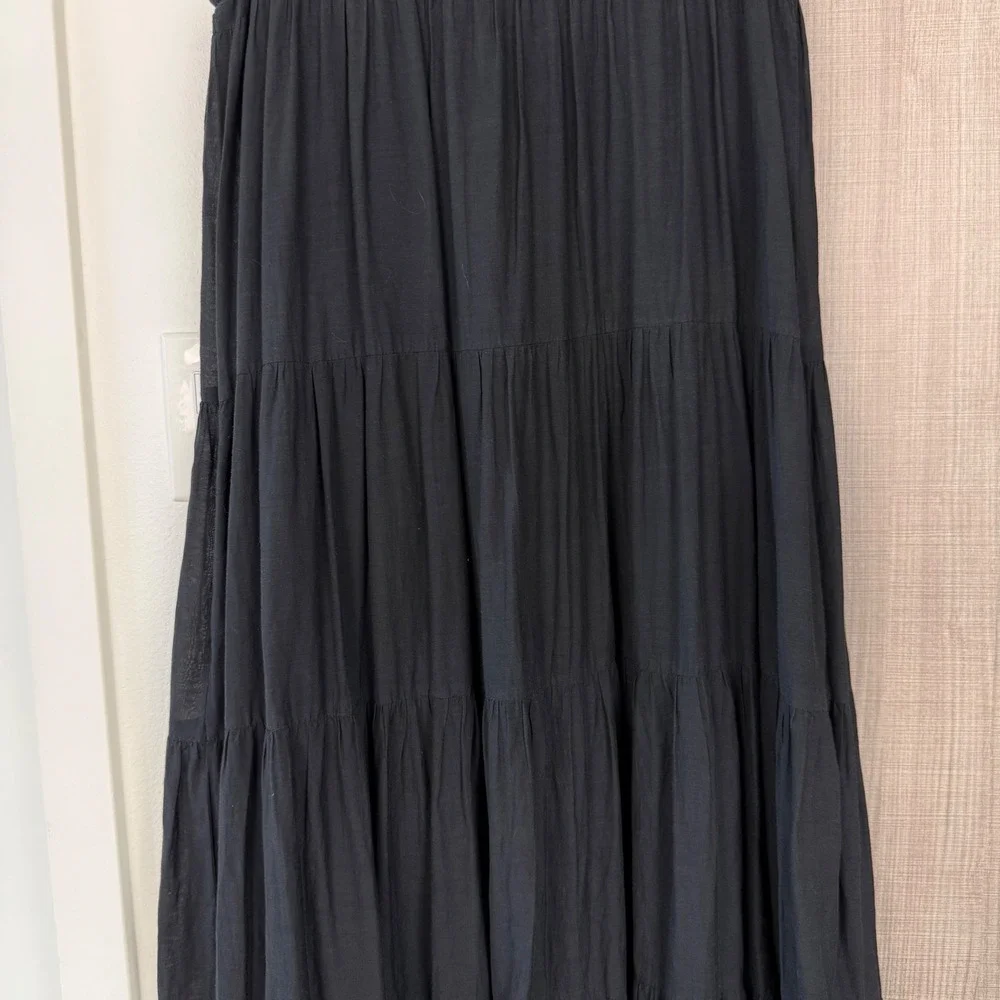 Anthropologie Samant Chauhan Black Jacaranda Tiered Maxi Dress Embroidered 8 - Picture 13 of 16